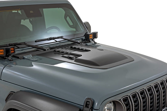 Rough Country HS60010-PAU Hood Scoop | PAU Granite Crystal | Jeep Gladiator JT/Wrangler JL 4WD (18-25)