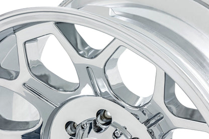 Rough Country 77224410 Rough Country 77 Series Wheel | One-Piece |Chrome | 22x12 | 8x6.5 | -44mm