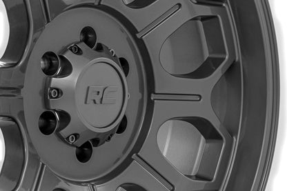 Rough Country 77200912G Rough Country 77 Series Wheel | One-Piece | Gunmetal Gray | 20x9 | 6x5.5 | 0mm