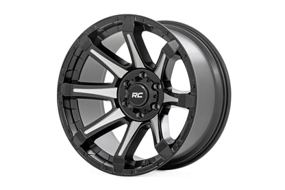 Rough Country 81201812M Rough Country 81 Series Wheel | One-Piece | Semi Gloss Black w/machined spokes | 20x10 | 6x5.5 | -19