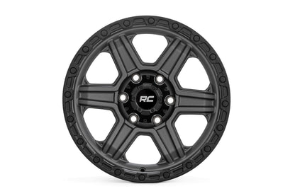 Rough Country 79170912G Rough Country 79 Series Wheel | One-Piece | Gunmetal Gray w/Black Ring | 17x8.5 | 6x5.5 | 0mm