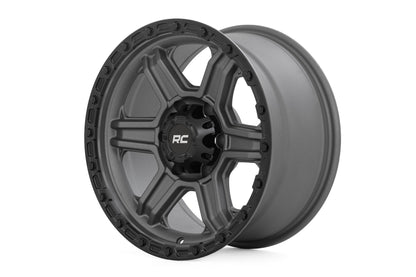 Rough Country 79170912G Rough Country 79 Series Wheel | One-Piece | Gunmetal Gray w/Black Ring | 17x8.5 | 6x5.5 | 0mm