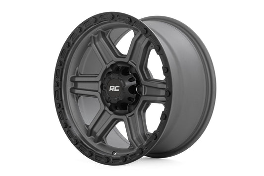Rough Country 79170912G Rough Country 79 Series Wheel | One-Piece | Gunmetal Gray w/Black Ring | 17x8.5 | 6x5.5 | 0mm
