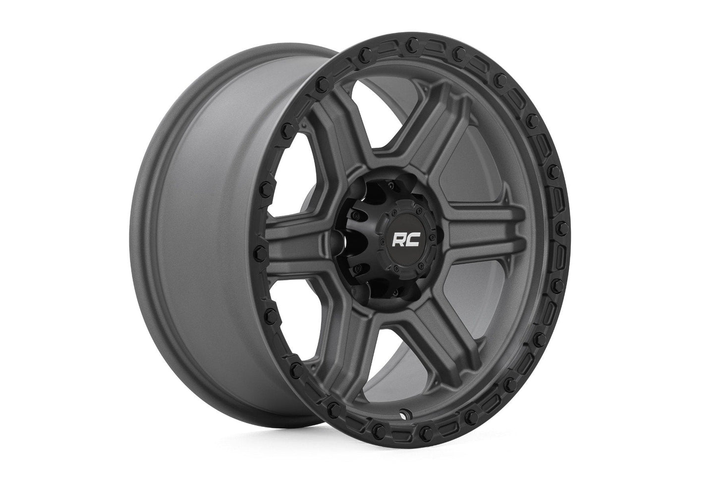 Rough Country 79170912G Rough Country 79 Series Wheel | One-Piece | Gunmetal Gray w/Black Ring | 17x8.5 | 6x5.5 | 0mm