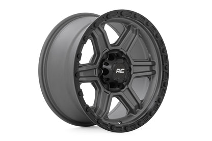 Rough Country 79170912G Rough Country 79 Series Wheel | One-Piece | Gunmetal Gray w/Black Ring | 17x8.5 | 6x5.5 | 0mm