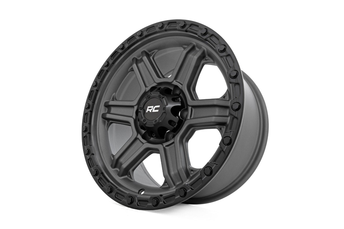 Rough Country 79170912G Rough Country 79 Series Wheel | One-Piece | Gunmetal Gray w/Black Ring | 17x8.5 | 6x5.5 | 0mm