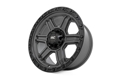 Rough Country 79170912G Rough Country 79 Series Wheel | One-Piece | Gunmetal Gray w/Black Ring | 17x8.5 | 6x5.5 | 0mm