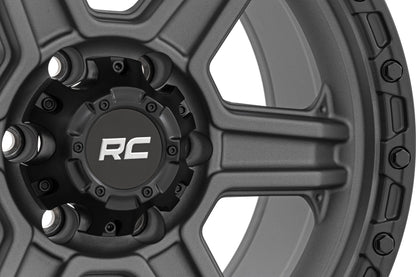 Rough Country 79170912G Rough Country 79 Series Wheel | One-Piece | Gunmetal Gray w/Black Ring | 17x8.5 | 6x5.5 | 0mm