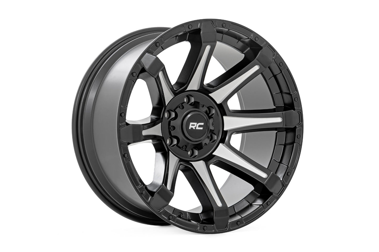 Rough Country 81201805M Rough Country 81 Series Wheel | One-Piece | Semi Gloss Black w/machined spokes | 20x9 | 5x150 | +18m