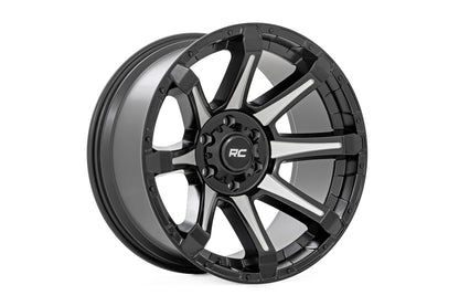 Rough Country 81201805M Rough Country 81 Series Wheel | One-Piece | Semi Gloss Black w/machined spokes | 20x9 | 5x150 | +18m