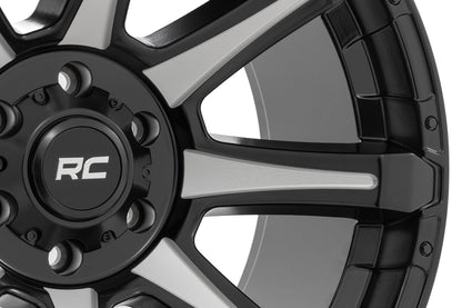 Rough Country 81200914M Rough Country 81 Series Wheel | One-Piece | Semi Gloss Black w/machined spokes | 20x9 | 5x5.5 | 0mm