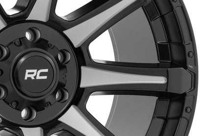 Rough Country 81201805M Rough Country 81 Series Wheel | One-Piece | Semi Gloss Black w/machined spokes | 20x9 | 5x150 | +18m