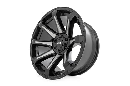 Rough Country 81201805M Rough Country 81 Series Wheel | One-Piece | Semi Gloss Black w/machined spokes | 20x9 | 5x150 | +18m