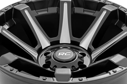Rough Country 81200914M Rough Country 81 Series Wheel | One-Piece | Semi Gloss Black w/machined spokes | 20x9 | 5x5.5 | 0mm