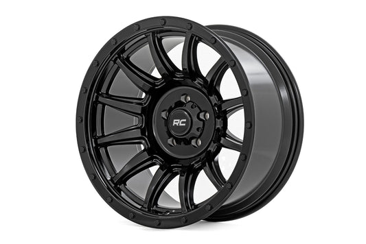 Rough Country 90201212B Rough Country 90 Series Wheel | One-Piece | Gloss Black | 20x9 | 6x5.5 | -12mm