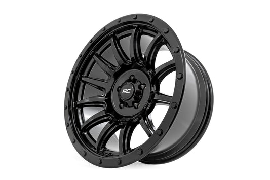 Rough Country 90201212B Rough Country 90 Series Wheel | One-Piece | Gloss Black | 20x9 | 6x5.5 | -12mm