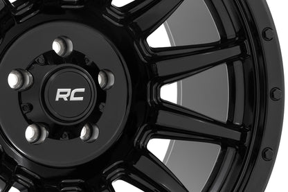 Rough Country 90180912B Rough Country 90 Series Wheel | One-Piece | Gloss Black | 18x9 | 6x5.5 | 0mm