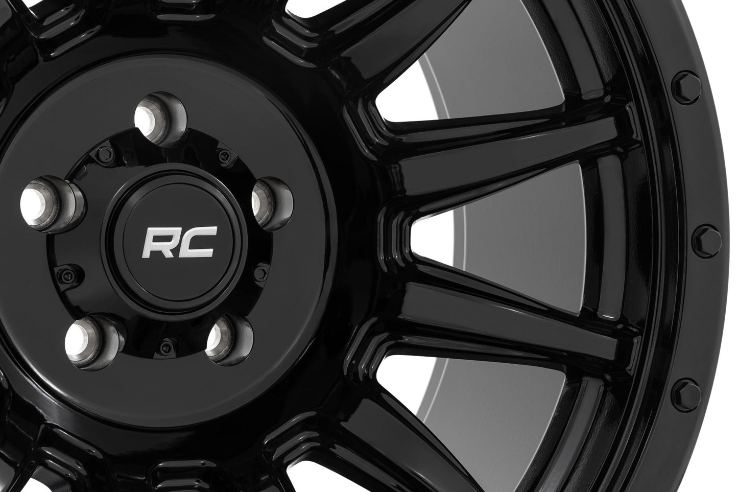 Rough Country 90201212B Rough Country 90 Series Wheel | One-Piece | Gloss Black | 20x9 | 6x5.5 | -12mm
