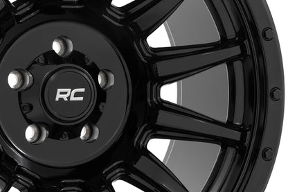 Rough Country 90201212B Rough Country 90 Series Wheel | One-Piece | Gloss Black | 20x9 | 6x5.5 | -12mm
