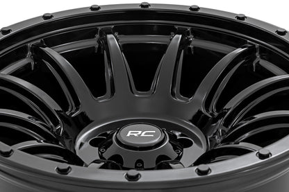 Rough Country 90201812B Rough Country 90 Series Wheel | One-Piece | Gloss Black | 20x10 | 6x5.5 | -19mm