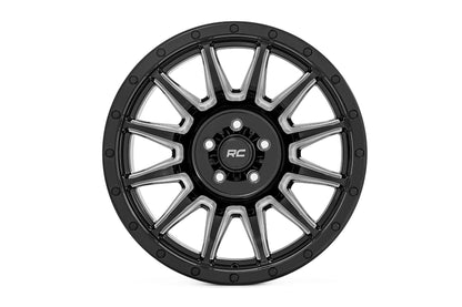 Rough Country 90200912M Rough Country 90 Series Wheel | One-Piece | Gloss Black w/machined spokes | 20x9 | 6x5.5 | 0mm