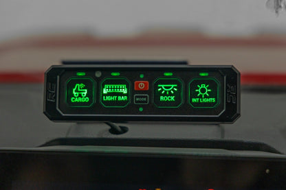 Rough Country 70965 4 Gang Switch Panel | RGB Backlit Buttons | Multifunction Modes