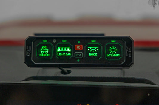 Rough Country 70965 4 Gang Switch Panel | RGB Backlit Buttons | Multifunction Modes