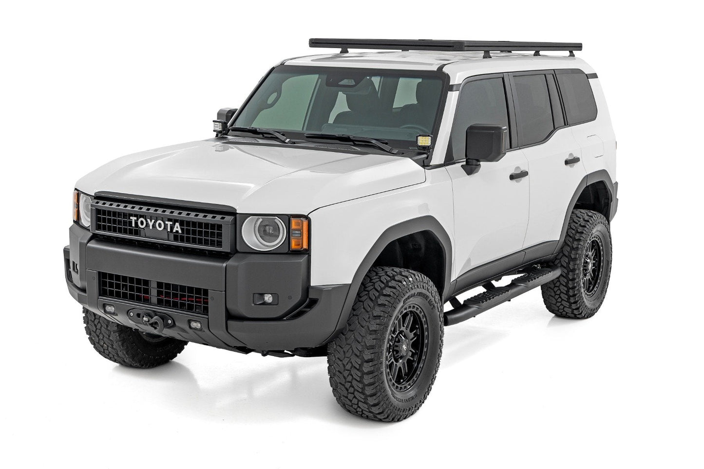Rough Country 21018 Oval Nerf Steps | Black | Toyota Land Cruiser 4WD (2024-2025)