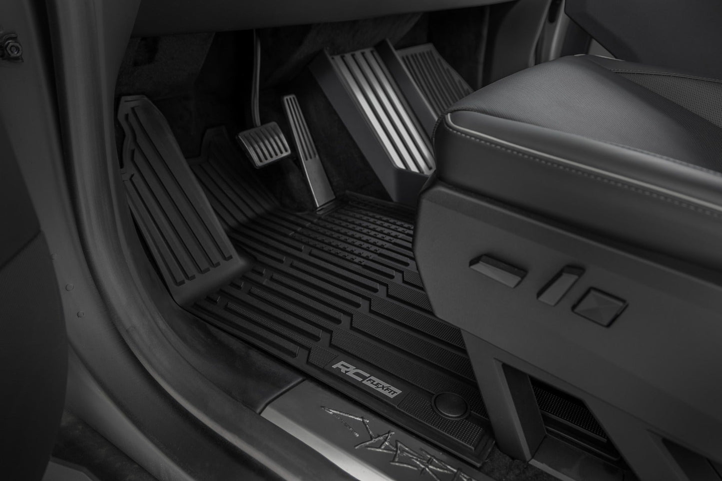 Rough Country FF-71502 Flex-Fit Floor Mats | FR & RR | Tesla /Cybertruck 4WD (2024-2025)
