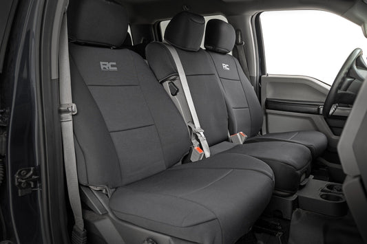 Rough Country 91063 Seat Covers | FR Bench | Ford F-150 (15-25)/F-250 Super Duty (17-26)/F-350 Super Duty (17-26)