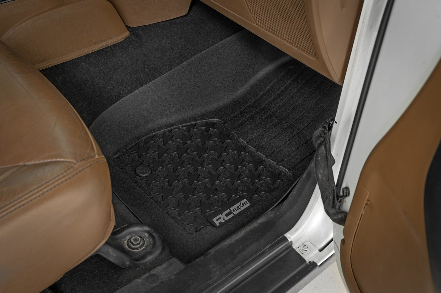 Rough Country FF-61412 Floor Mats | FR & RR | 4 Door | Jeep Wrangler Unlimited 4WD (2014-2018)
