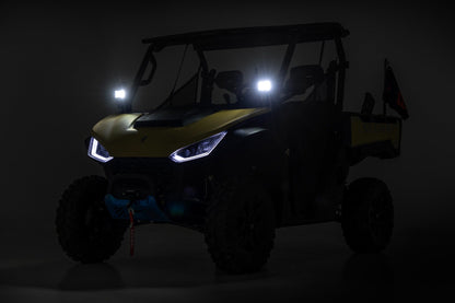 Rough Country 93218 LED Light Kit | Front Mount | 2" Black Pair | White DRL | Segway 570 F