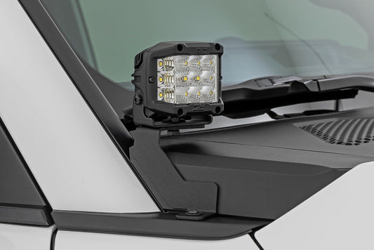 Rough Country 72114 LED Light Kit | Ditch Mount | 2" Black Pair | White DRL | Toyota Land Cruiser (24-25)