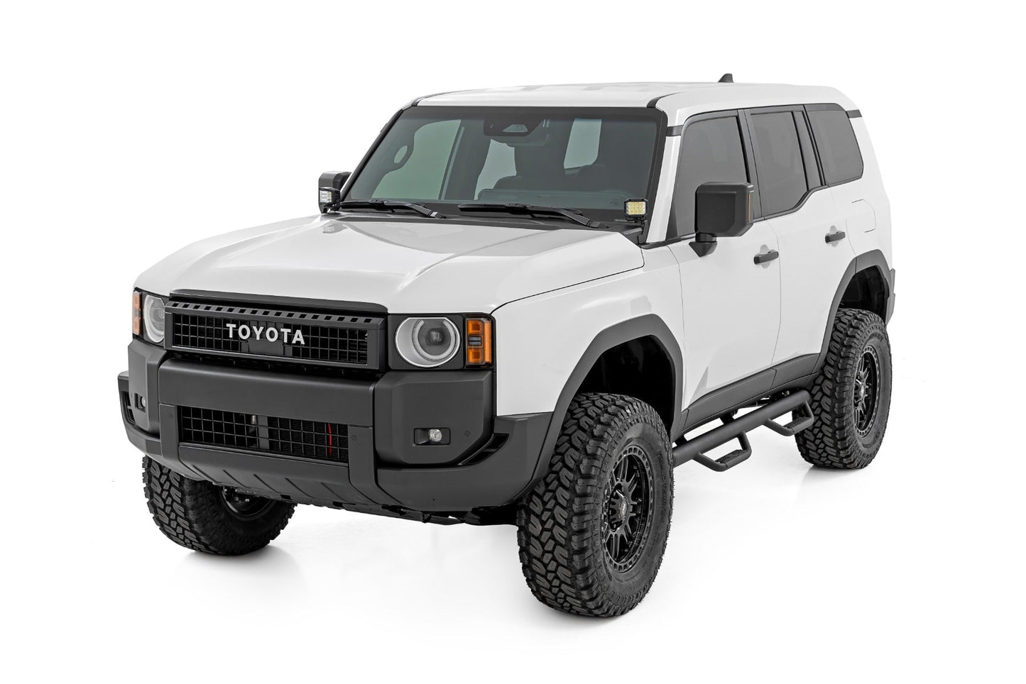 Rough Country 72117 LED Light Kit | Ditch Mount | Black Series Round | 3.5 Inch | Amber DRL | Toyota LandCruiser (2024)