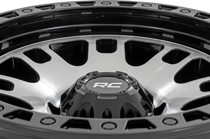 Rough Country 82170912M Rough Country 82 Series Wheel | One-Piece | Machined Semi Gloss Black | 17x9 | 6x5.5 | -12mm
