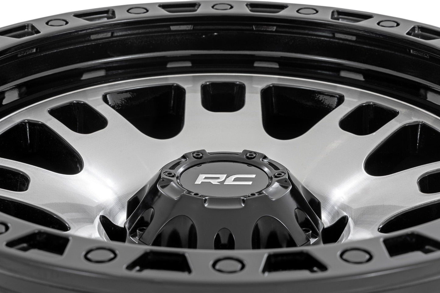 Rough Country 82151813M Rough Country 82 Series Wheel | One-Piece | Machined Semi Gloss Black | 15x8 | 5x4.5 | -19mm