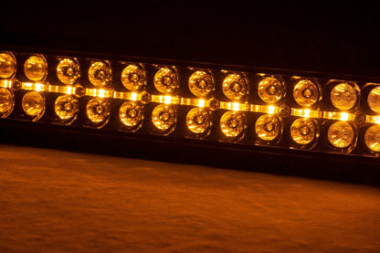 Rough Country 70920BDA 20 Inch Black Series LED Light Bar | Dual Row | Amber DRL