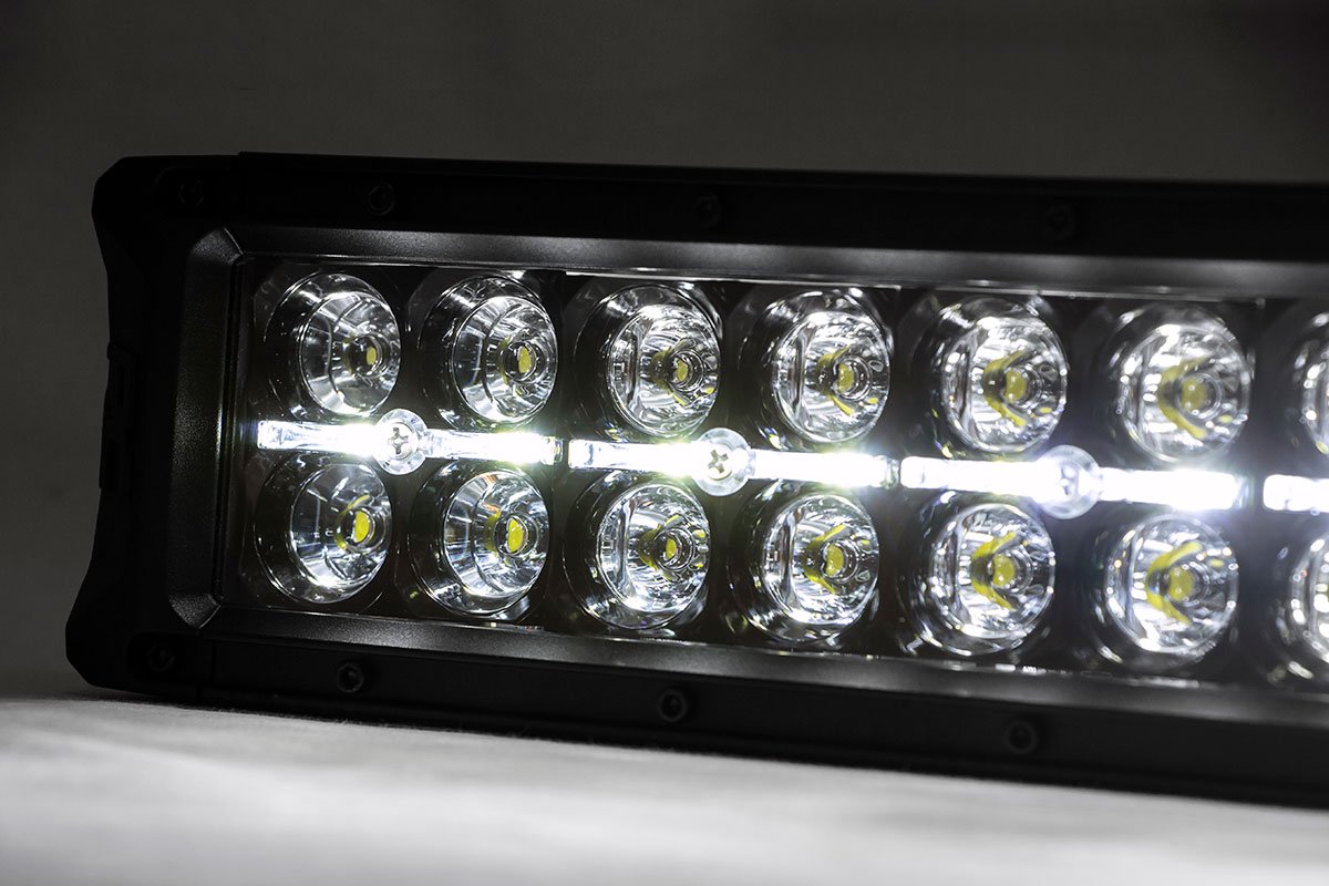Rough Country 70193BDA Mesh Grille | 30" Dual Row LED | Black | Amber DRL | Ford F-150 (15-17)