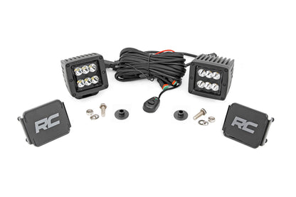 Rough Country 71047 LED Light Kit | Ditch Mount | 2" Black Pair | Spot Pattern | Ford Bronco (21-25)
