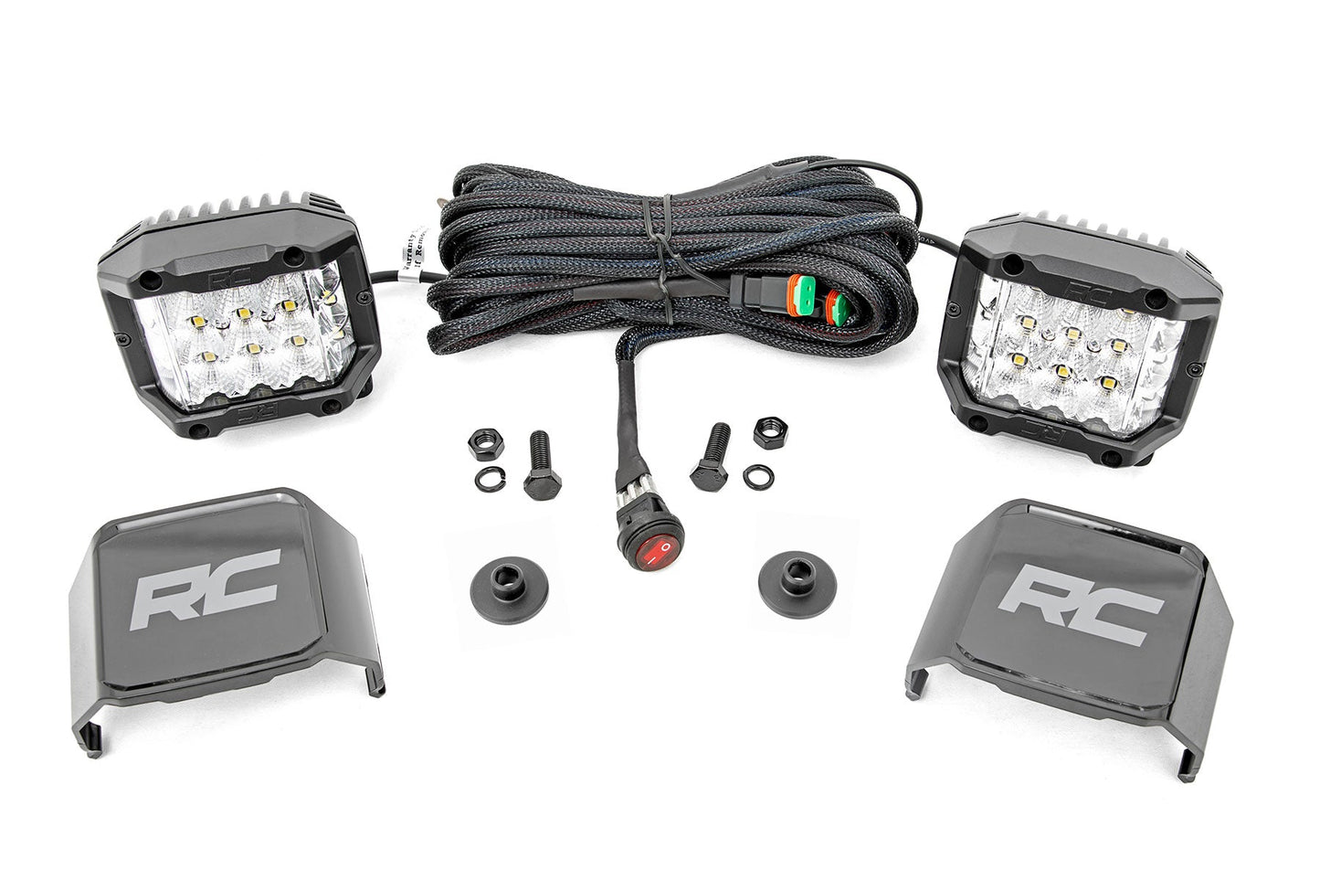 Rough Country 71050 LED Light Kit | Ditch Mount |  2" Chrome Pair | Wide | Ford Bronco 4WD (21-25)