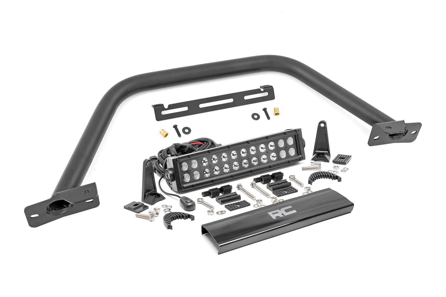 Rough Country 51118 Safari Bar | 12" LED Light Bar | Black | Dual Row | OE Modular Steel | Ford Bronco (21-25)