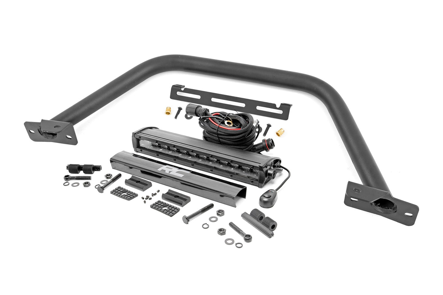 Rough Country 51116 Safari Bar | 12" LED Light Bar | Black | Single Row | OE Modular Steel | Ford Bronco (21-25)
