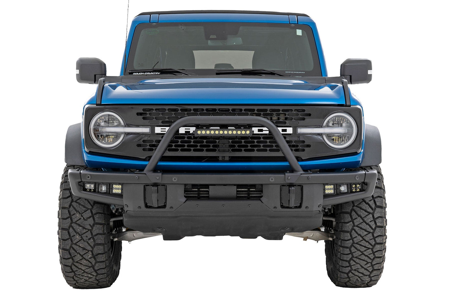Rough Country 51117 Safari Bar | 12" LED Light Bar | Black | DRL | Single Row | OE Modular Steel | Ford Bronco (21-25)