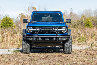 Rough Country 51117 Safari Bar | 12" LED Light Bar | Black | DRL | Single Row | OE Modular Steel | Ford Bronco (21-25)