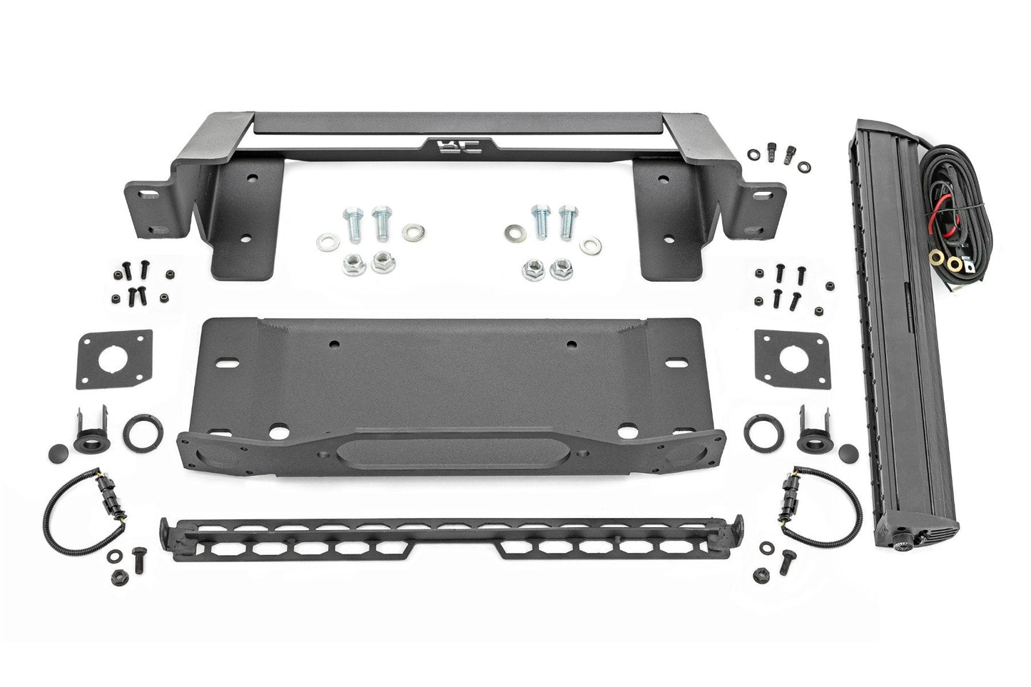 Rough Country 51068 High Winch Mount | All Models | 20 Inch Black Single Row LED | DRL | Ford Bronco (21-25)
