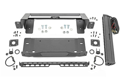 Rough Country 51068 High Winch Mount | All Models | 20 Inch Black Single Row LED | DRL | Ford Bronco (21-25)