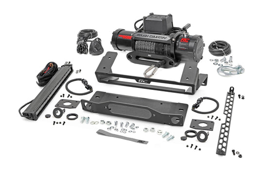 Rough Country 51095 High Winch Mount | All Models | 9500S | 20 Inch Black Single Row LED | Ford Bronco (21-25)
