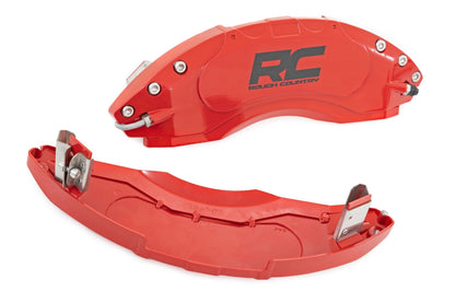 Rough Country 711062 Caliper Covers | Rear | Red | Chevy/GMC Sierra 1500 (19-25)/Silverado 1500 (19-26)