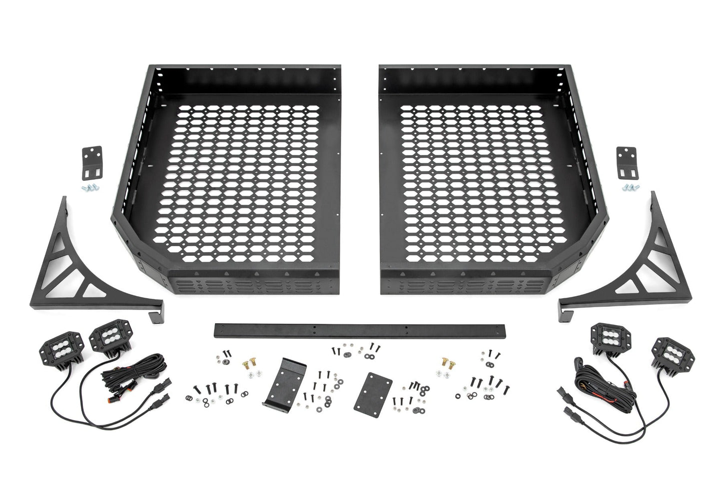 Rough Country 96121 Cargo Rack | Dual 2" Black LED Pairs | Flush Mount | CFMOTO UFORCE 1000