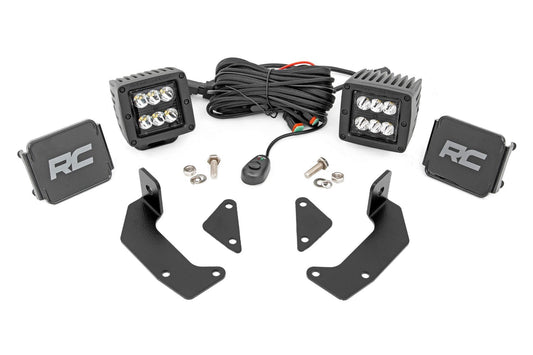 Rough Country 96103 LED Light Kit | Cage Mount | 2" Black Pair | CFMOTO UFORCE 1000